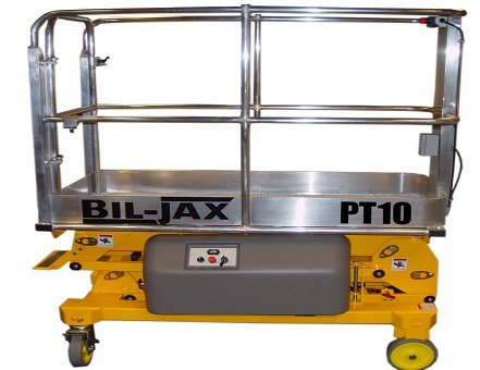 Bil-Jax PT10 push-around vertical lift, lowered
